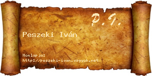 Peszeki Iván névjegykártya
